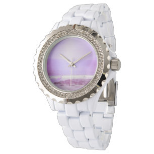 Purple Ocean & Sky White Rhinestone Watch