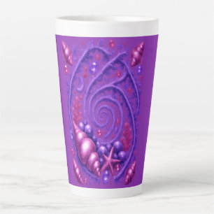 Purple Ocean Spiral Seashell Fantasy Art Mystica Latte Mug