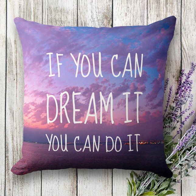 Purple Ocean Sunset Photo Dream It Do It Modern Cushion (Creator Uploaded)