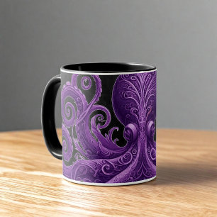 Purple Octopus Victorian Steampunk Kraken Mug