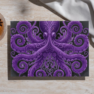 Purple Octopus Victorian Steampunk Kraken  Tissue Paper