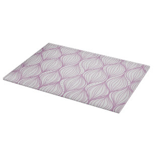 Purple ogee stripes pattern background cutting board