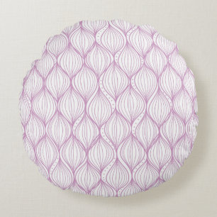 Purple ogee stripes pattern background round cushion