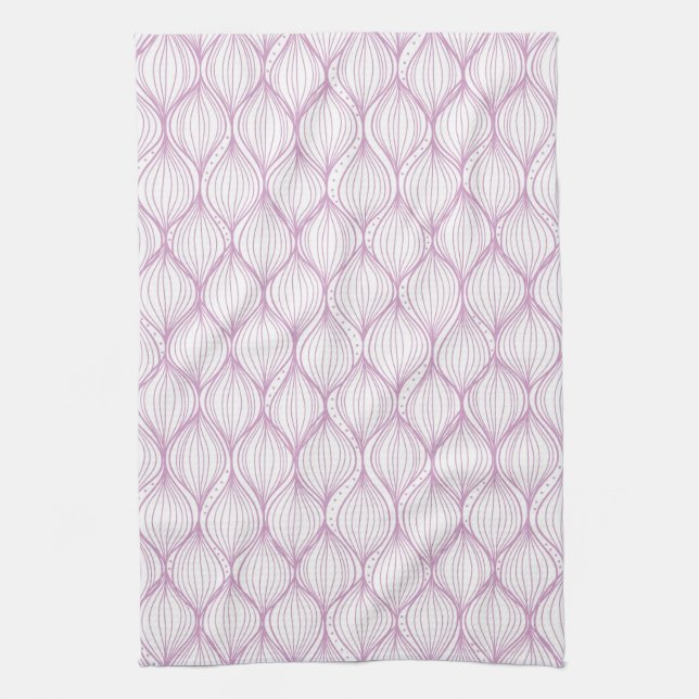 Purple ogee stripes pattern background tea towel (Vertical)