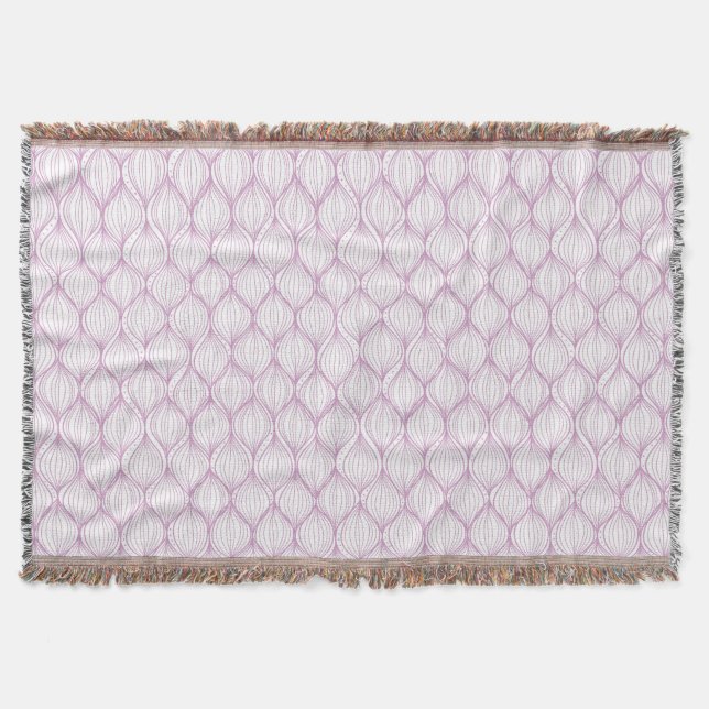 Purple ogee stripes pattern background throw blanket (Front)