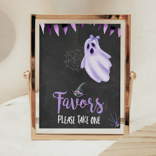 Purple Oh Sheet Ghost Halloween Baby Favours Sign