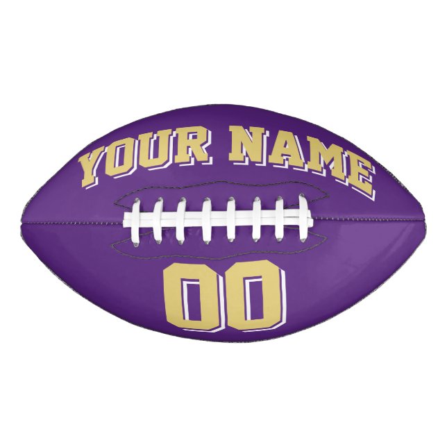 PURPLE OLD GOLD AND WHITE Custom Football (Front)