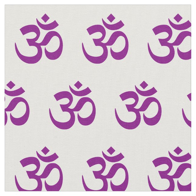 Purple Om Symbol Fabric (Close Up)