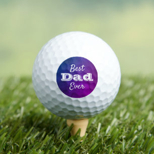 Purple Ombre Best Dad Ever Bold Modern Typography Golf Balls