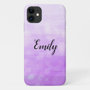 Purple Ombre Bokeh faded Pretty Name Case-Mate iPhone Case