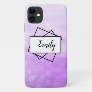 Purple Ombre Bokeh faded Pretty Name Case-Mate iPhone Case