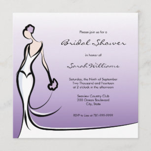 Purple Ombre Bridal Shower Invitations