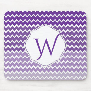 Purple Ombre Chevron Personalised Mouse Pad