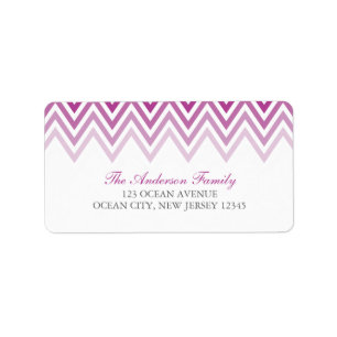 Purple Ombre Chevrons Label