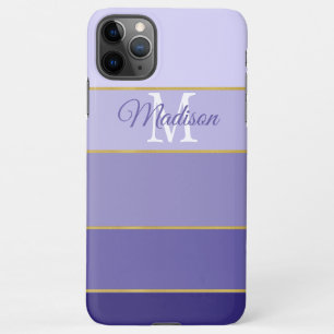  Purple Ombre Colour Blocks Personalised iPhone 11Pro Max Case