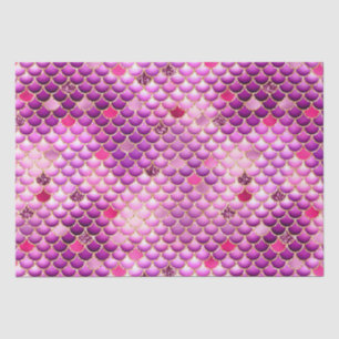 Purple Ombre Foil & Gold Glitter Mermaid Scales Tissue Paper
