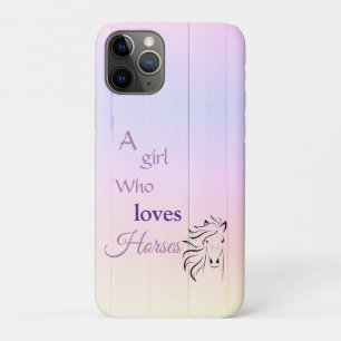 Purple Ombré Girl Loves Horses Script Case-Mate iPhone Case