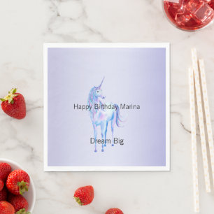 Purple Ombre Magical Unicorn Napkin