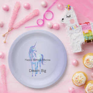 Purple Ombre Magical Unicorn  Paper Plate