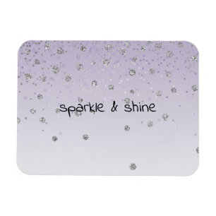 Purple Ombre Silver Confetti Magnet
