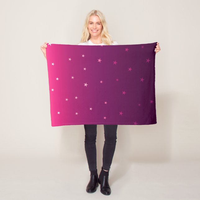 Purple ombre stars fleece blanket (In Situ)