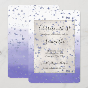Purple Ombre Stars Invitation