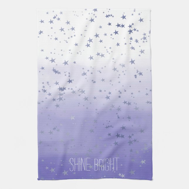 Purple Ombre Stars Tea Towel (Vertical)