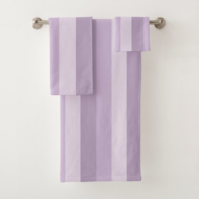 Purple Ombre Striped Bath Towel Set (Insitu)
