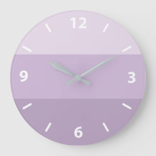 Purple Ombre Striped Large Clock