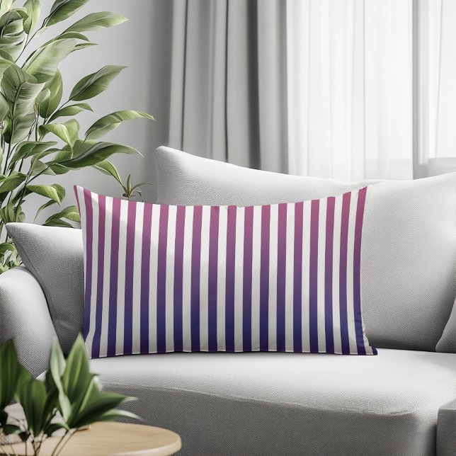 Purple Ombre Stripes Pattern Lumbar Cushion (Creator Uploaded)