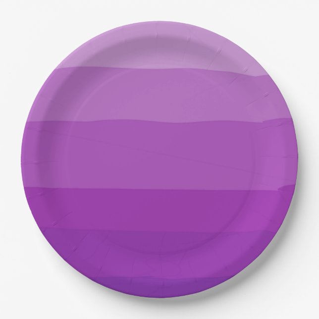 Purple Ombre Template Paper Plates (Front)