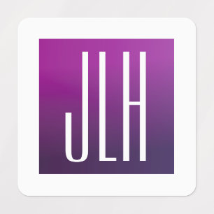 Purple Ombre & White Initials or other Text