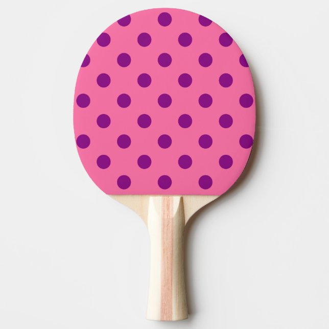 Purple On Pink Polka Dots Pattern Design Ping Pong Paddle (Front)