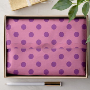 Purple On Pink Polka Dots Pattern Design Tissue Paper