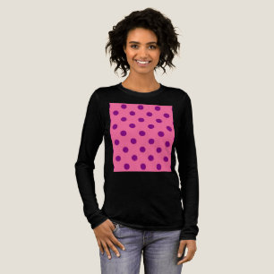 Purple On Pink Polka Dots Pattern Design Tri-Blend Shirt