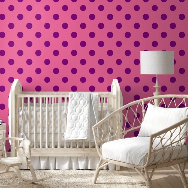 Purple On Pink Polka Dots Pattern Design Wallpaper (Creator Uploaded)