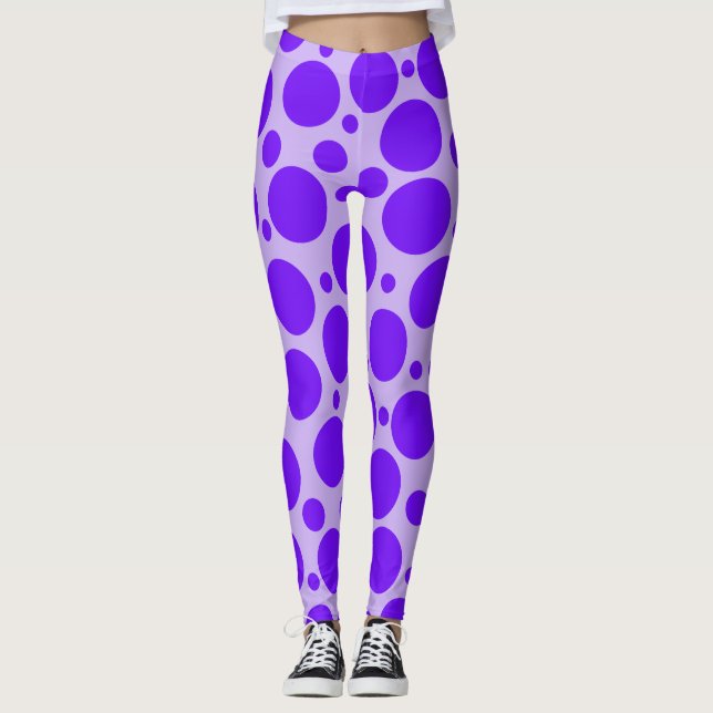 Purple on Purple Polka Dot Leggings (Front)