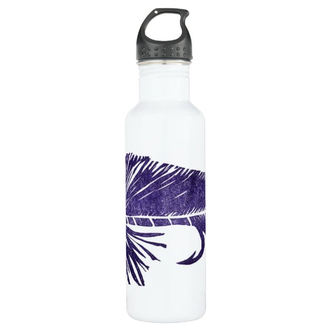 "Purple on White Matuka" Streamer Fly" Bottle (Front)