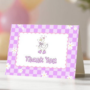 Purple One Silly Goose-Girl's First Birthday Thank You Card