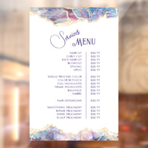 Purple Opal Design Services Menu