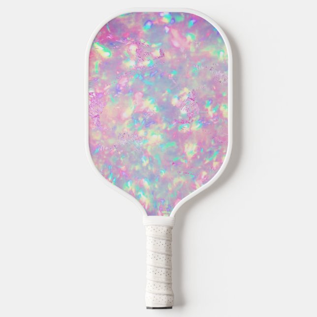 purple opal gemstone  pickleball paddle (Front)