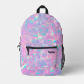 purple opal inspired texture printed backpack (Front)