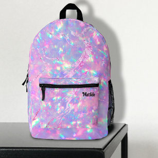 purple opal inspired texture printed backpack