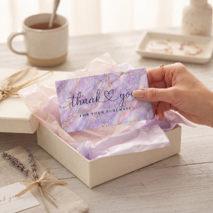 Purple Opal Thank You Card, Discount Code Business Card