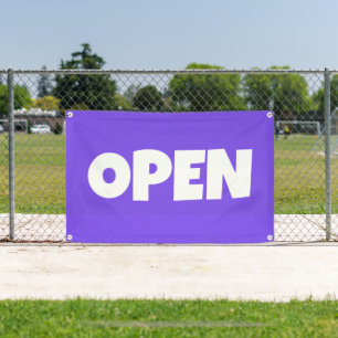 Purple OPEN Banner