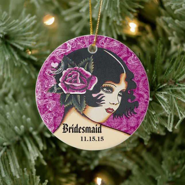 Purple or Any Colour Bridesmaid Ceramic Tree Decoration (Tree)