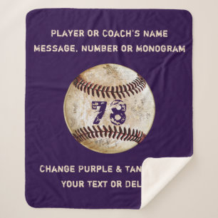 Purple or Your Colours Cosy Sherpa Baseball Blanket