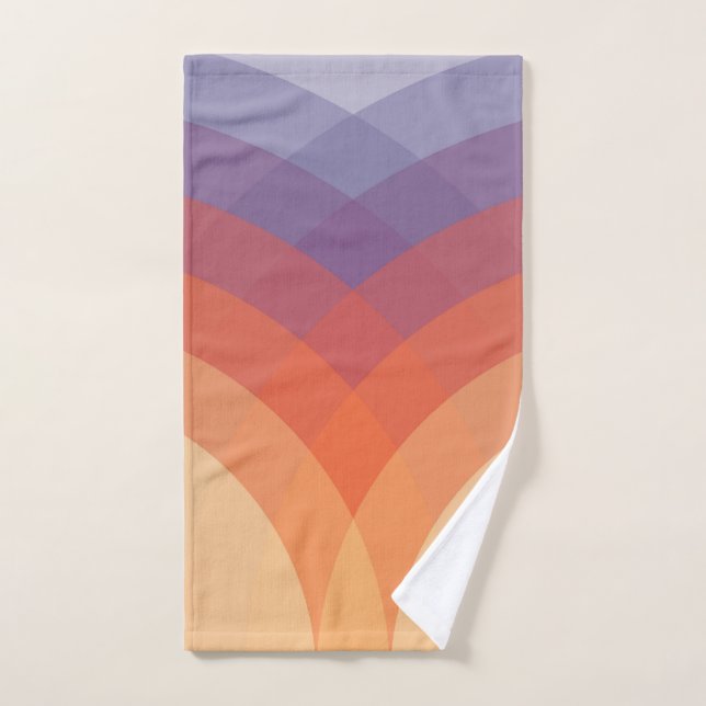 Purple, orange and blue colourful pastel arches bath towel set (Hand Towel)