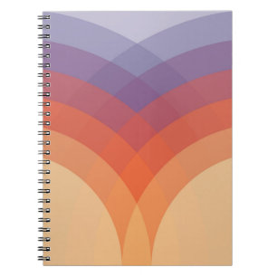 Purple, orange and blue colourful pastel arches notebook