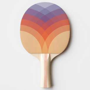 Purple, orange and blue colourful pastel arches ping pong paddle